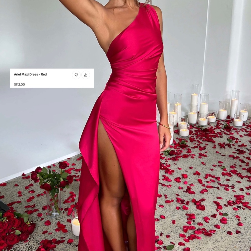 Red satin dress ✨ worn once - still in perfect condition